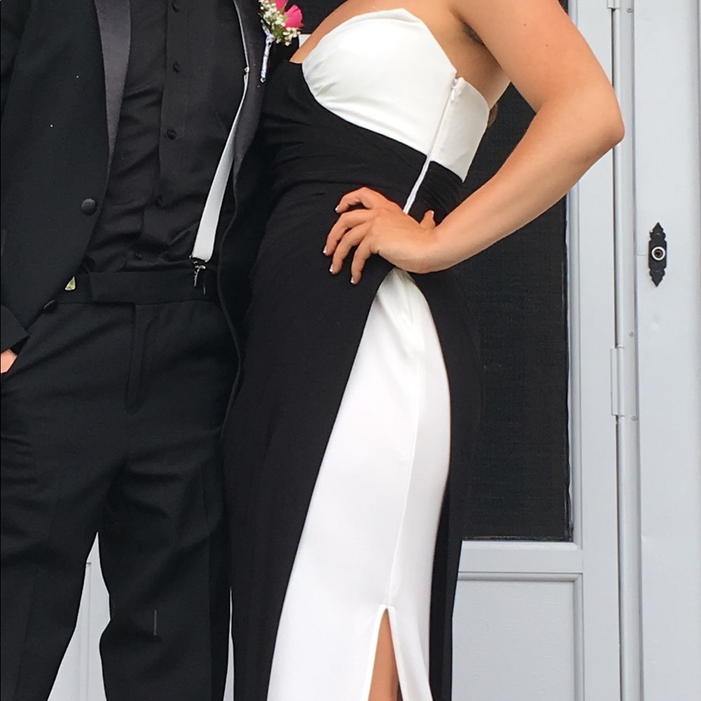Beautiful black and white prom dress